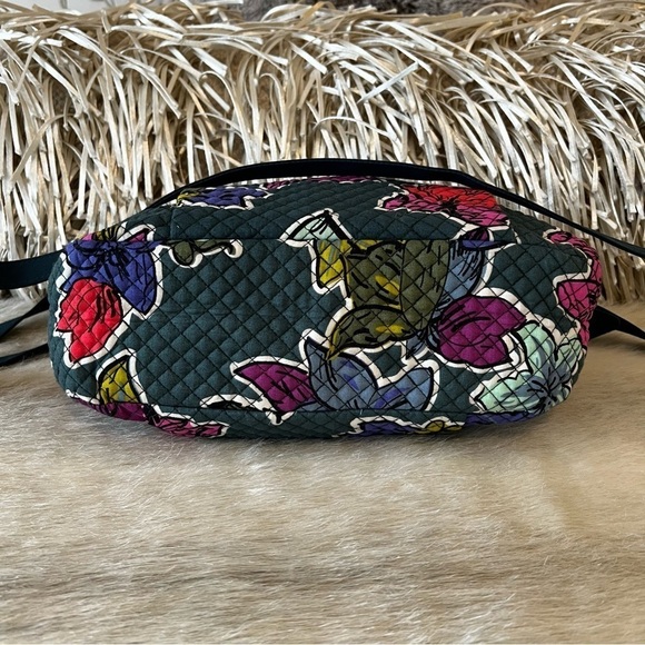 VERA BRADLEY Falling Flowers HADLEY Bag Crossbody Satchel Tech Green Pink 2017 - Picture 11 of 14